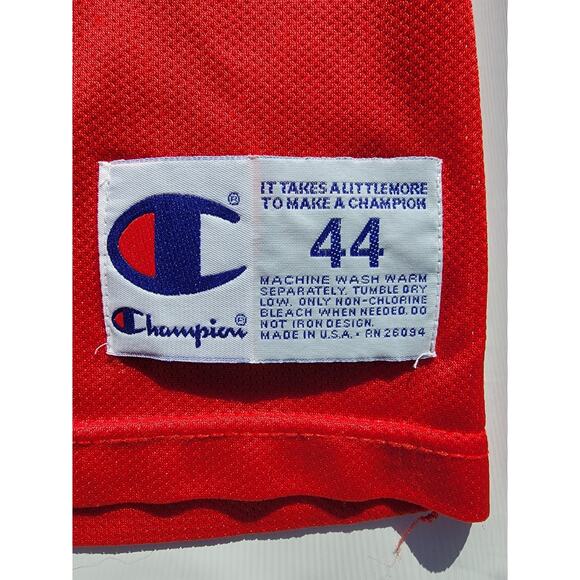 Vintage Champion Jerry Stackhouse 42 Jersey Men 44 Red Philadelphia 76ers NBA - Picture 3 of 6